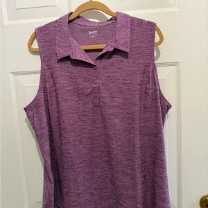 Duluth Trading Armachillo sleeveless polo shirt . Size XL in berry color